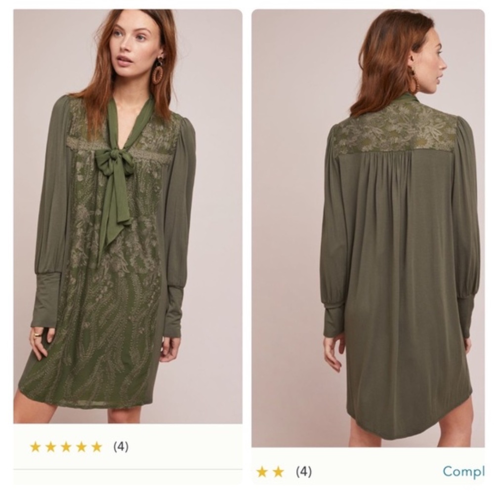 Anthropologie Tiny Isla Embroidered Tunic Dress